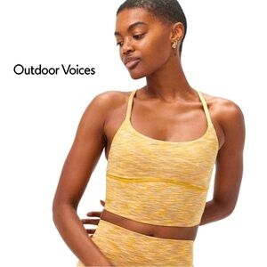 Outdoor Voices Yellow Sunset Flow Crop Top/Sports Bra Size Medium